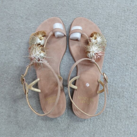 Stuart Weizman Womens Sandals 7.5 Pink Suede Jabow Strappy NEW - Picture 5 of 8